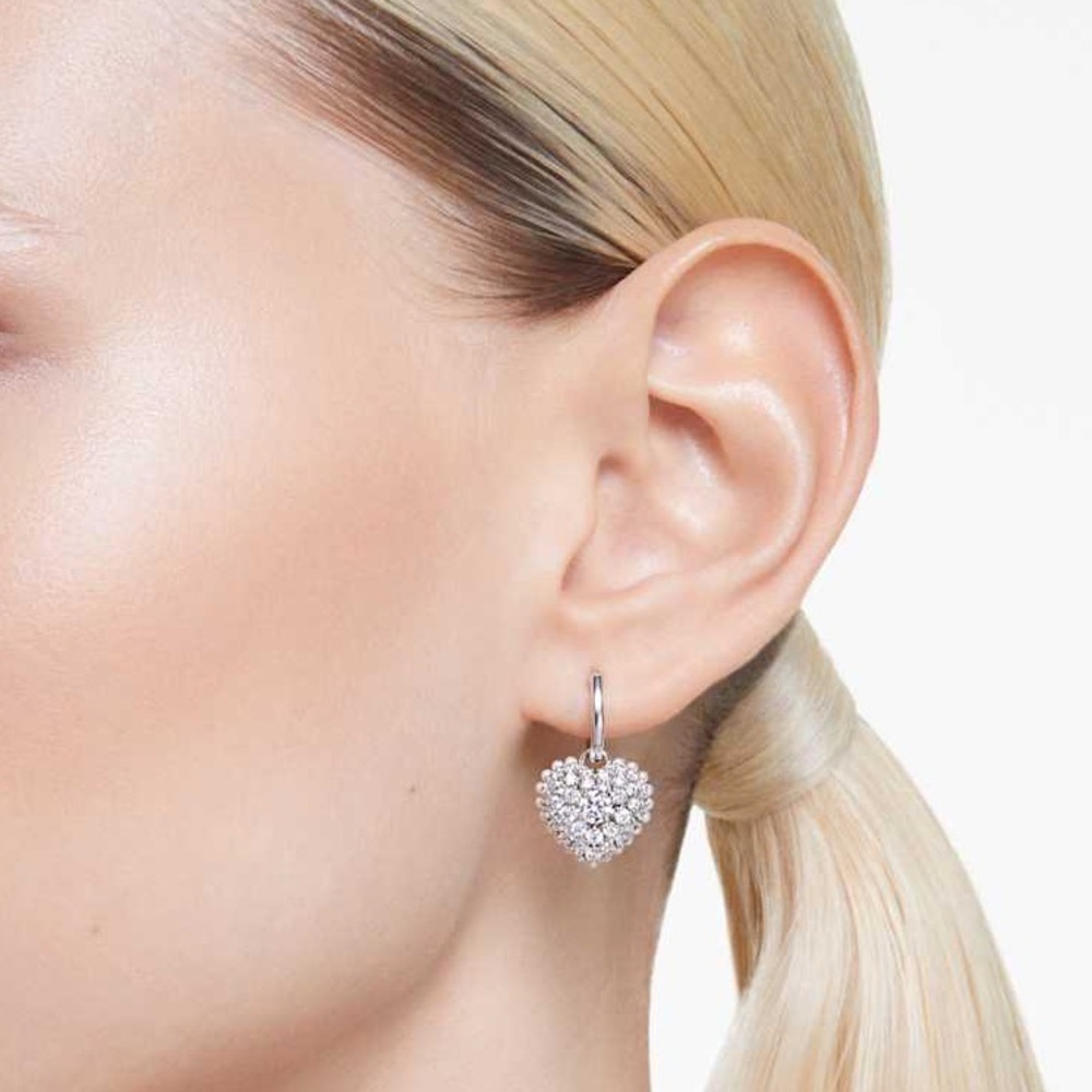 Swarovski Idyllia Crystal Heart Drop Earrings NIB Retail:$199